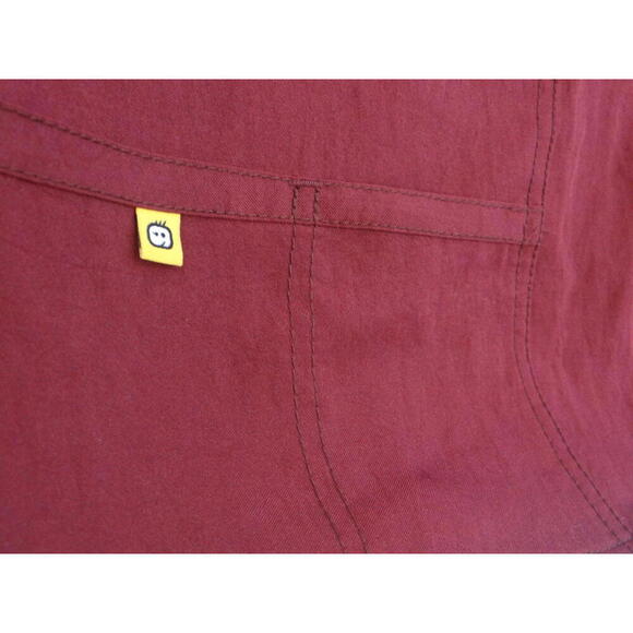 Four-Stretch Women's Burgundy Button-Front Medical Scrub Jacket XL - Picture 4 of 6